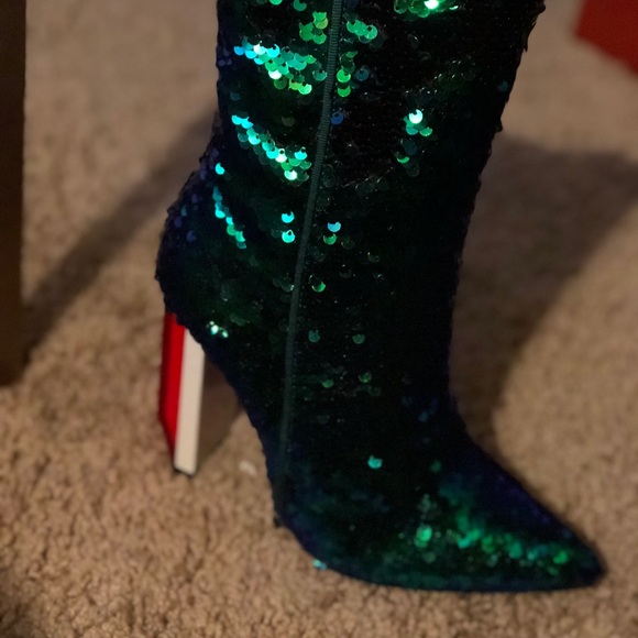 Sequin Reflector Heel Booties - Picture 2 of 7